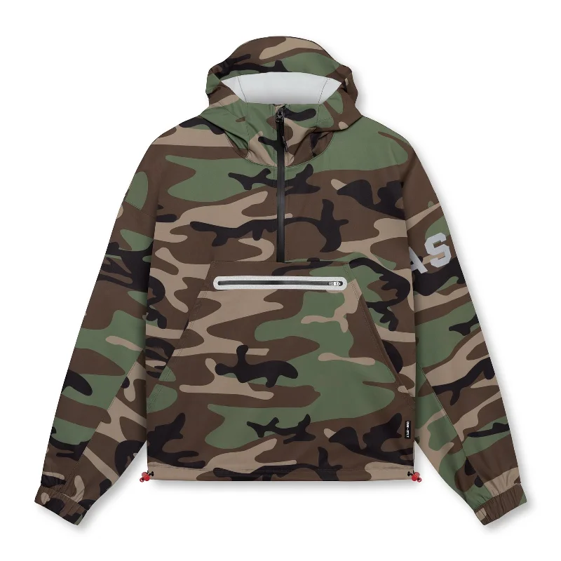 men's jackets with weatherproof coating-0717. Weather-Ready Anorak Jacket  - Woodland Camo