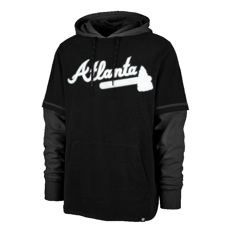 mens hoodie for effortless chic wear-ATLANTA BRAVES METEORITE '47 SHORTSTOP PULLOVER HOOD