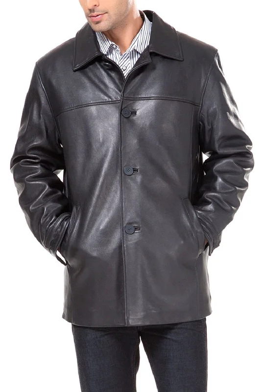 men's jackets with water-resistant lining for added protection-BGSD Men Samuel New Zealand Lambskin Leather Car Coat