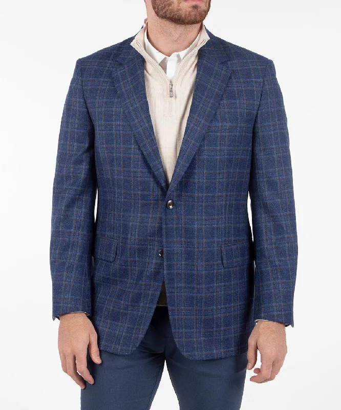 men's jackets with smooth waterproof exterior-Signature Men's Plaid Sport Coat