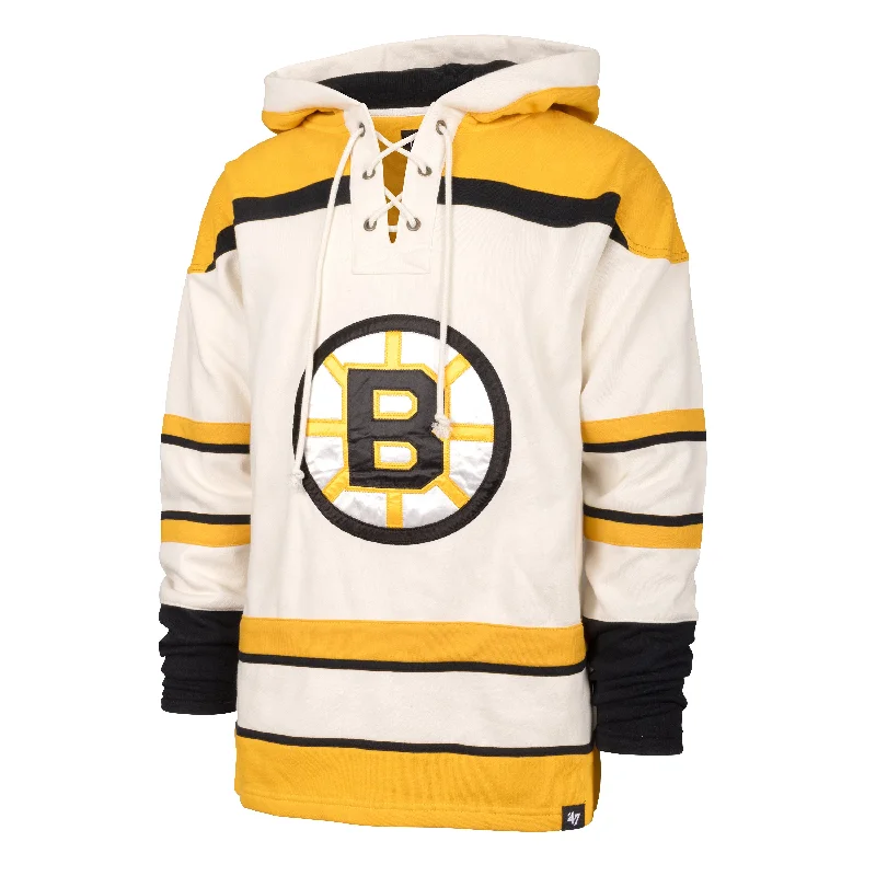 mens hoodie with modern urban twist-BOSTON BRUINS 100TH ANNIVERSARY BIG BAD BRUINS CHAMPLAIN '47 LACER HOOD