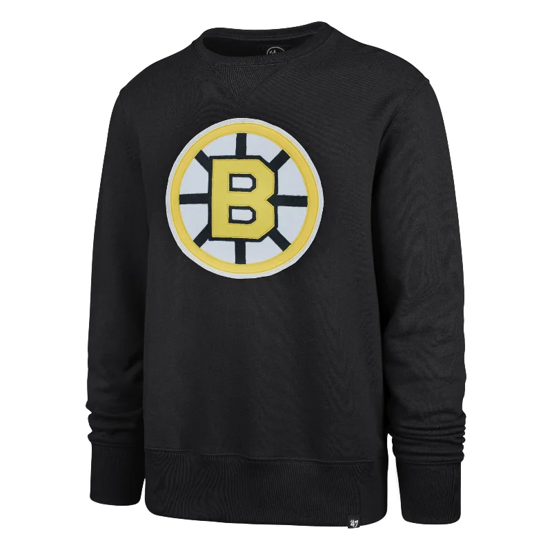 mens hoodie for stylish outdoor wear-BOSTON BRUINS 100TH ANNIVERSARY LUNCH PAIL KNOCKOUT '47 STRIKER CREW