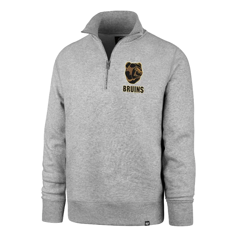 mens hoodie for a comfy street style-BOSTON BRUINS 100TH ANNIVERSARY NEW BLOOD NEW BEGINNINGS STATESIDE '47 1/4 ZIP