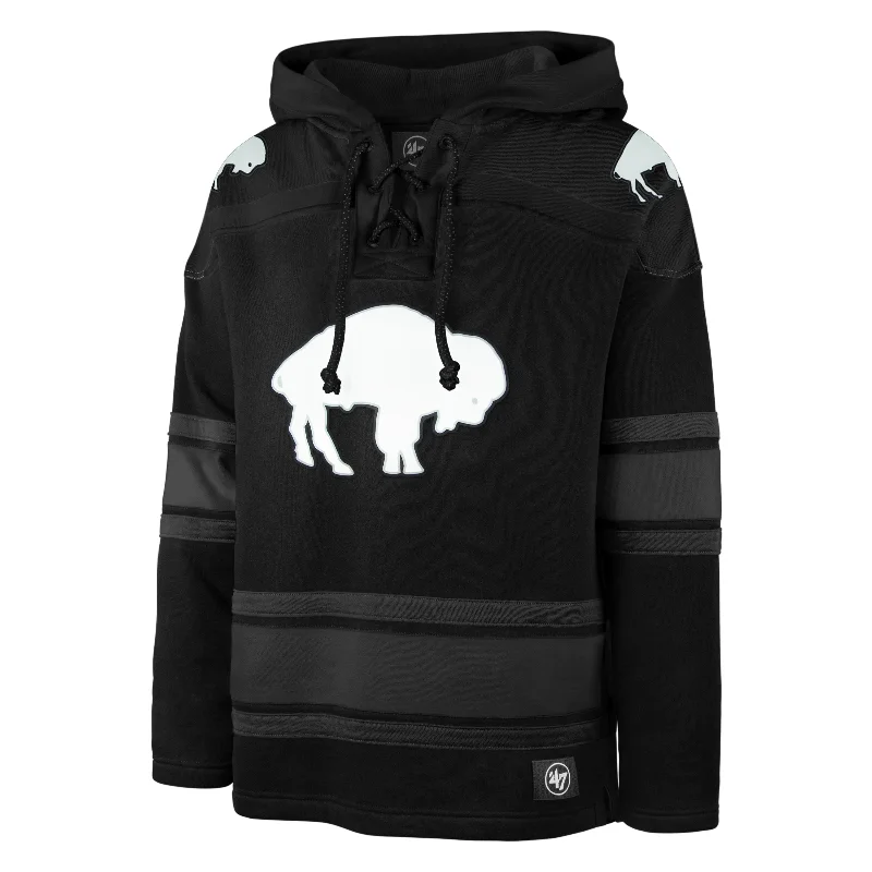 mens hoodie with sporty chic appeal-BUFFALO BILLS HISTORIC ANTHRACITE SUPERIOR '47 LACER HOOD