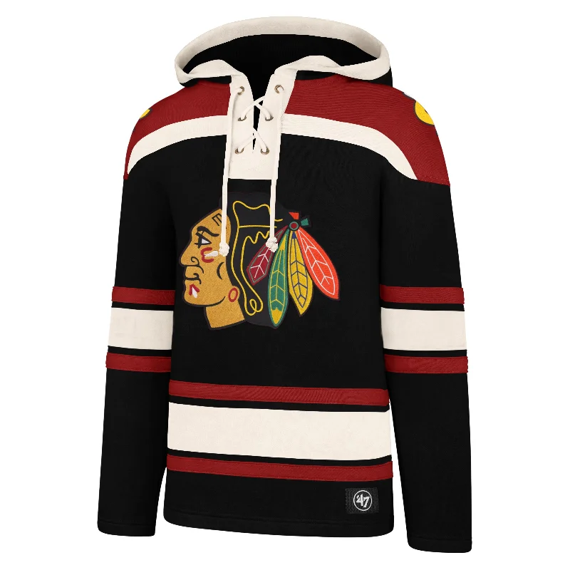 mens hoodie for cool weather styling-CHICAGO BLACKHAWKS SUPERIOR '47 LACER HOOD