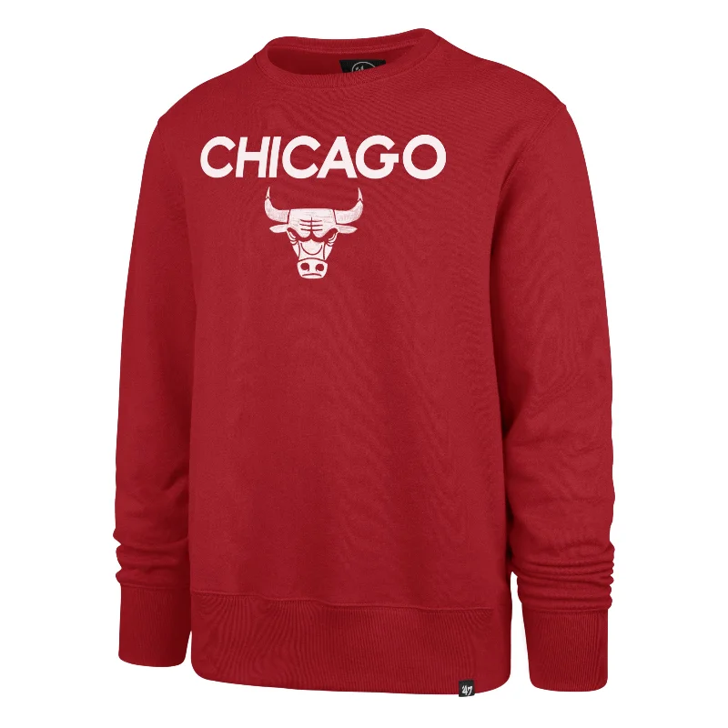 mens hoodie with athletic fit design-CHICAGO BULLS CITY EDITION POSTGAME '47 HEADLINE CREW