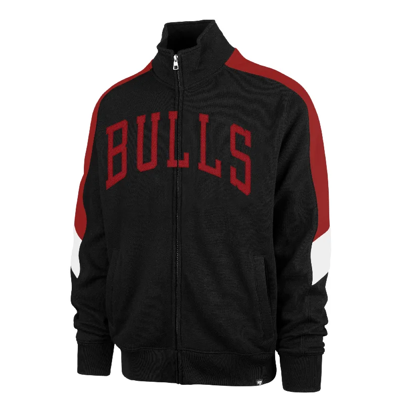 mens hoodie for casual streetwear vibes-CHICAGO BULLS WORDMARK '47 SHOOT OUT TRACK JACKET