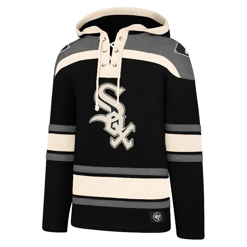 mens hoodie for comfortable fall fashion-CHICAGO WHITE SOX SUPERIOR '47 LACER HOOD