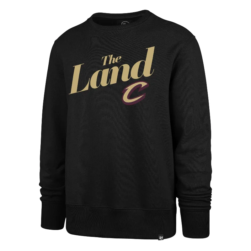 mens hoodie for trendsetting casual wear-CLEVELAND CAVALIERS CITY EDITION POSTGAME '47 HEADLINE CREW