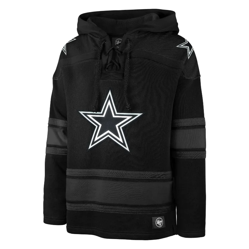 mens hoodie with comfortable casual details-DALLAS COWBOYS ANTHRACITE SUPERIOR '47 LACER HOOD