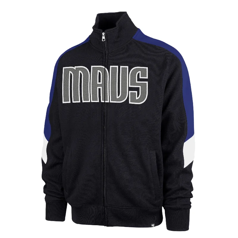 mens hoodie with stylish hood detail-DALLAS MAVERICKS WORDMARK '47 SHOOT OUT TRACK JACKET