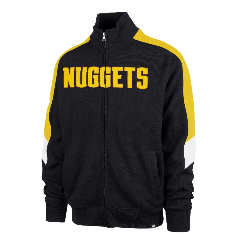 mens hoodie for active and stylish life-DENVER NUGGETS WORDMARK '47 SHOOT OUT TRACK JACKET