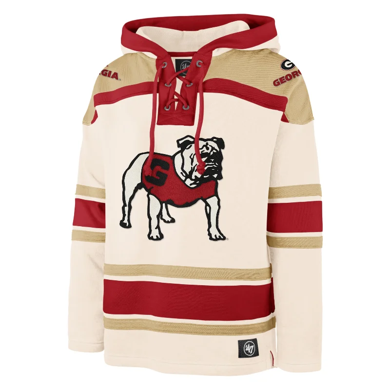 mens hoodie for gym and weekend wear-GEORGIA BULLDOGS SUPERIOR '47 LACER HOOD