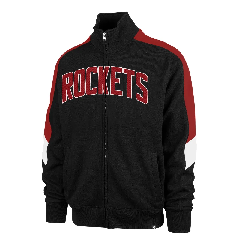 mens hoodie for relaxed sporty style-HOUSTON ROCKETS WORDMARK '47 SHOOT OUT TRACK JACKET