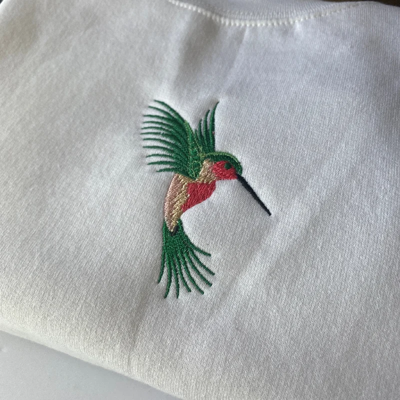 mens hoodie for stylish athletic appeal-Hummingbird Embroidered Sweatshirt