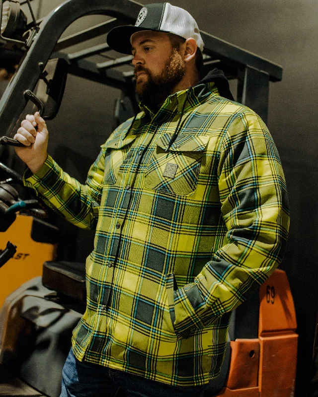 men's jackets with urban fashion design-Jobsite Hooded Flannel Jacket