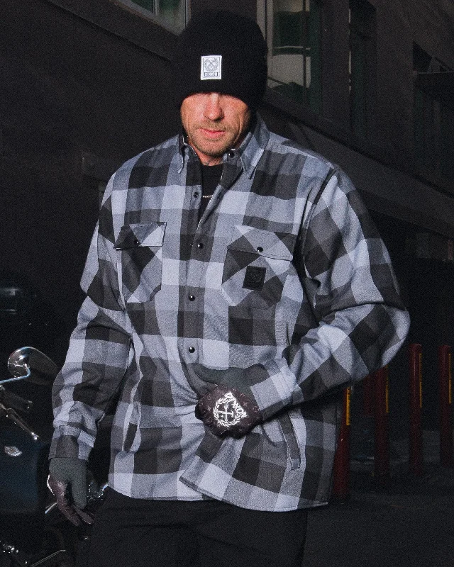 men's jackets with thermal inner fabric-La Muerte Sherpa Lined Flannel Jacket