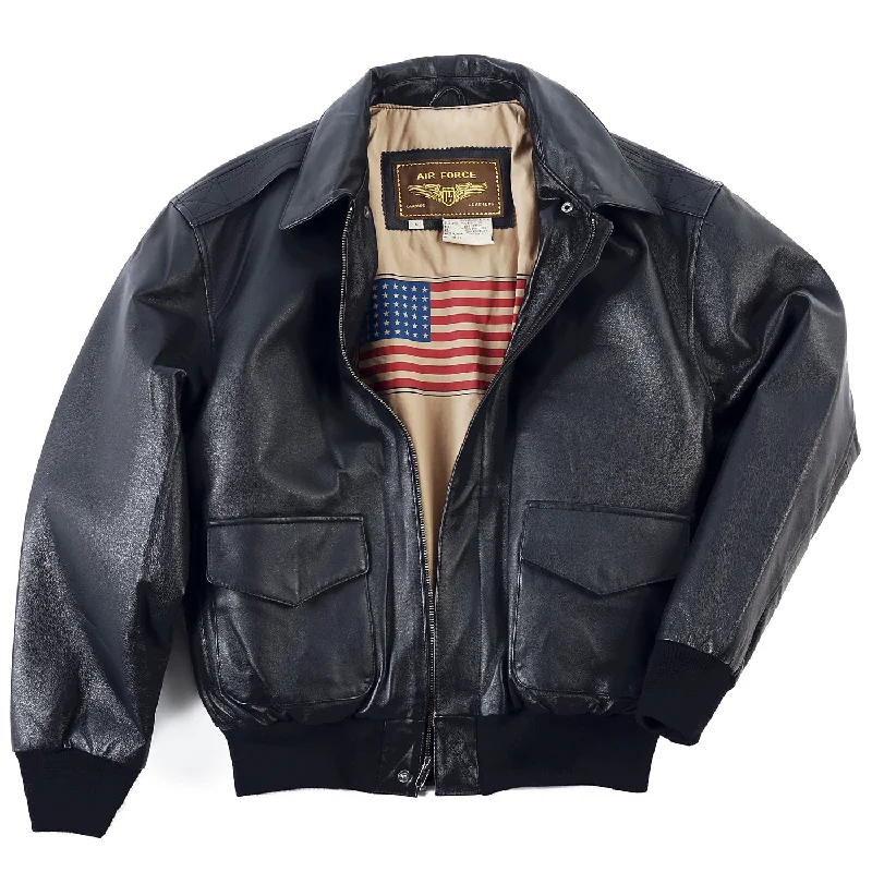 men's jackets with hybrid insulation for warmth and breathability-Landing Leathers Men Air Force A-2 Leather Flight Bomber Jacket