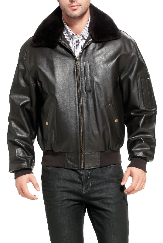 men's jackets with multi-functional closure details-Landing Leathers Men Air Force B-15 Leather Flight Bomber Jacket