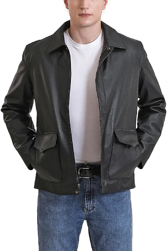 men's jackets with multi-pocket design for storage-Landing Leathers Men Hero Indy-Style Cowhide Leather Jacket