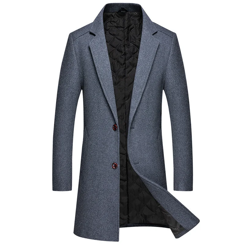 men's jackets for year-round comfort and protection-Men's Business Long Wool Coat