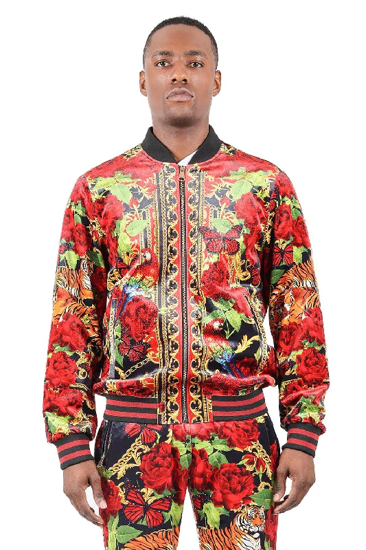 men's jackets with zippered chest pockets-My Rosy Life Bomber Jacket