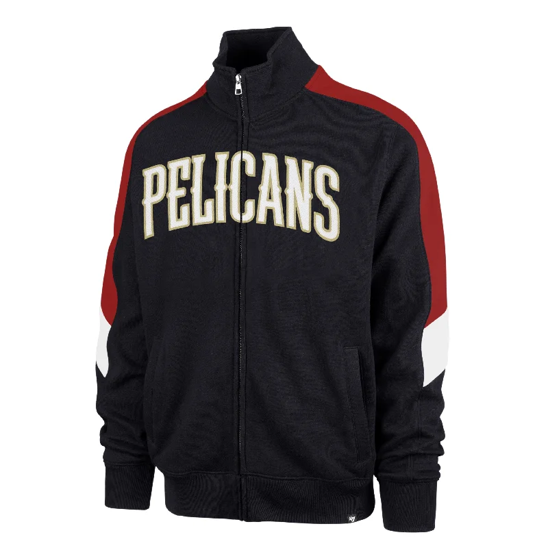 mens hoodie for athletic yet trendy looks-NEW ORLEANS PELICANS WORDMARK '47 SHOOT OUT TRACK JACKET