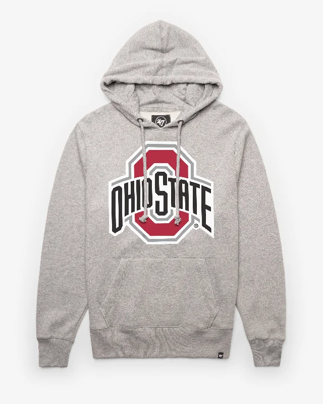 mens hoodie with functional side pockets-OHIO STATE BUCKEYES IMPRINT '47 HEADLINE HOOD