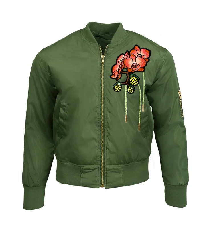 men's jackets with adjustable side vents-Orchid Bomb-er Jacket