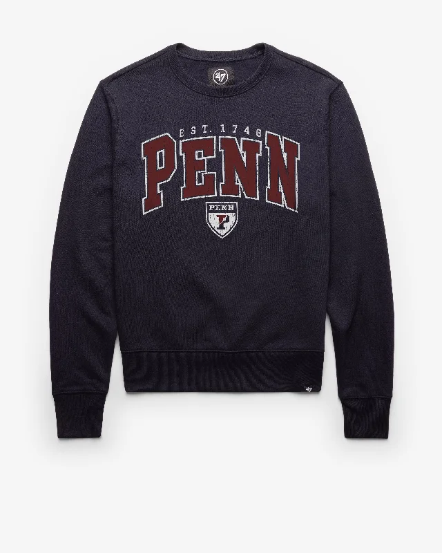 mens hoodie with chic graphic design-PENNSYLVANIA QUAKERS UPENN VARSITY BLOCK '47 HEADLINE CREW