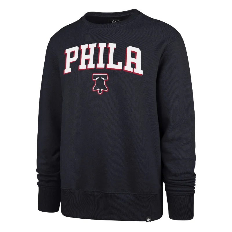 mens hoodie for fashionable winter wear-PHILADELPHIA 76ERS CITY EDITION POSTGAME '47 HEADLINE CREW