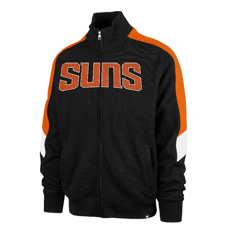 mens hoodie with athletic fit design-PHOENIX SUNS WORDMARK '47 SHOOT OUT TRACK JACKET