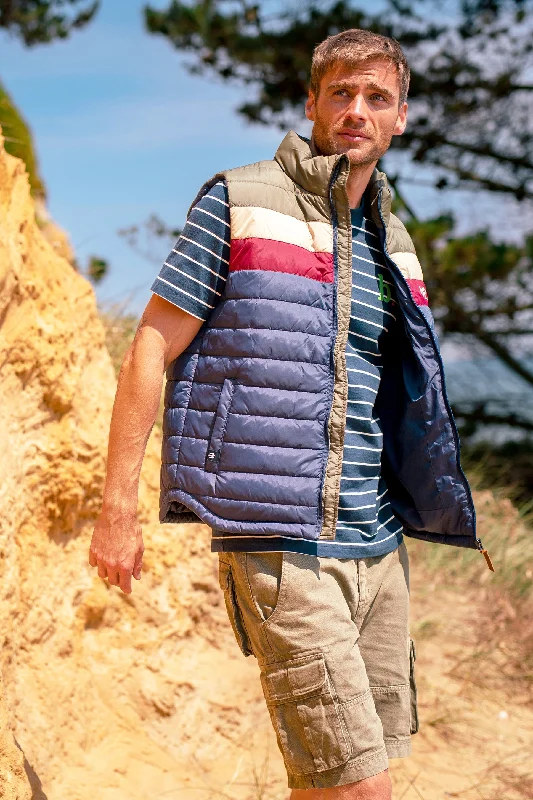 men's jackets for cold weather protection-Retro Stripe Gilet