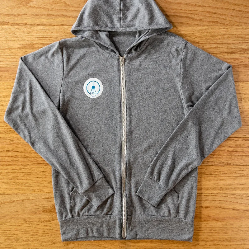 mens hoodie with comfortable, casual cut-Circle Logo Light Weight Hoodie - Grey