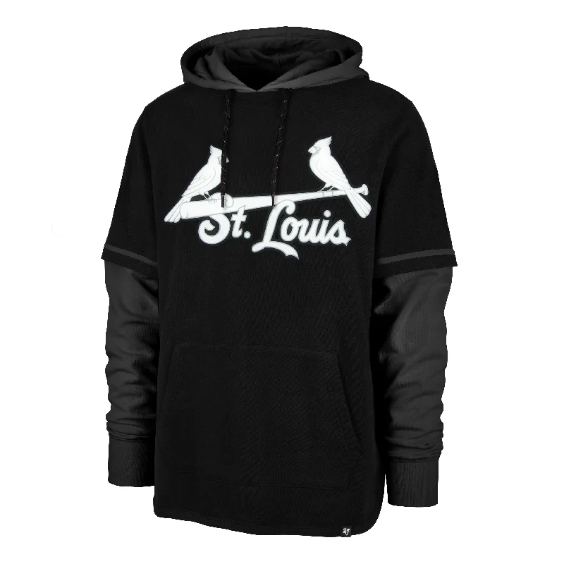 mens hoodie with comfortable relaxed style-ST. LOUIS CARDINALS METEORITE '47 SHORTSTOP PULLOVER HOOD