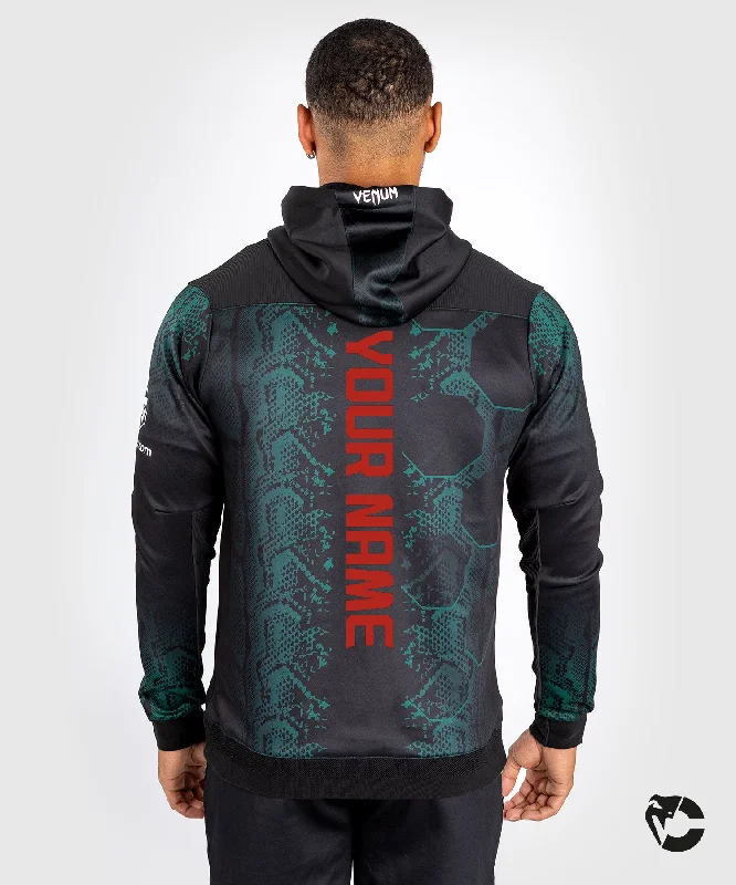 men's jackets for weekend outdoor trips-UFC Adrenaline by Venum Personalized Authentic Fight Night Men's Walkout Hoodie - Emerald Edition - Green/Black