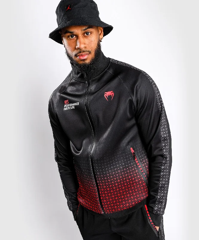 men's jackets with breathable cotton fabric-UFC Venum Performance Institute Track Jacket - Black/Red