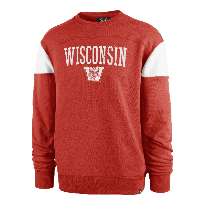 mens hoodie for chic and comfortable looks-WISCONSIN BADGERS VINTAGE GROUNDBREAK '47 ONSET CREW