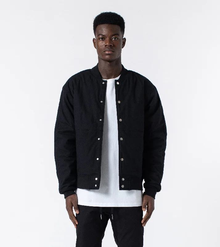 men's jackets with breathable stretch panels-WST Bomber Jacket Black