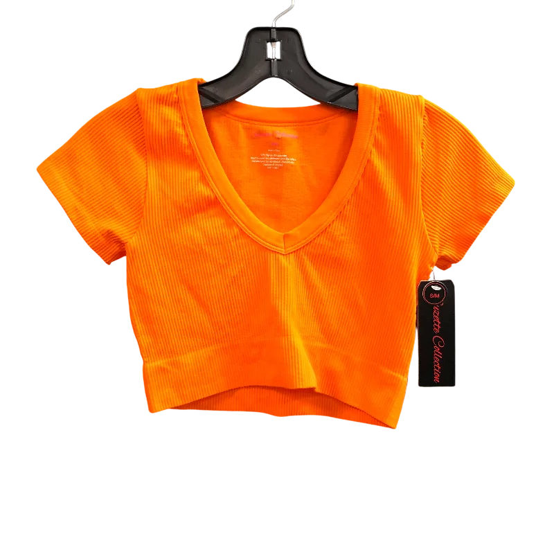 Men’s short-sleeve quirk tees-Athletic Top Short Sleeve By Cmc In Orange, Size: S