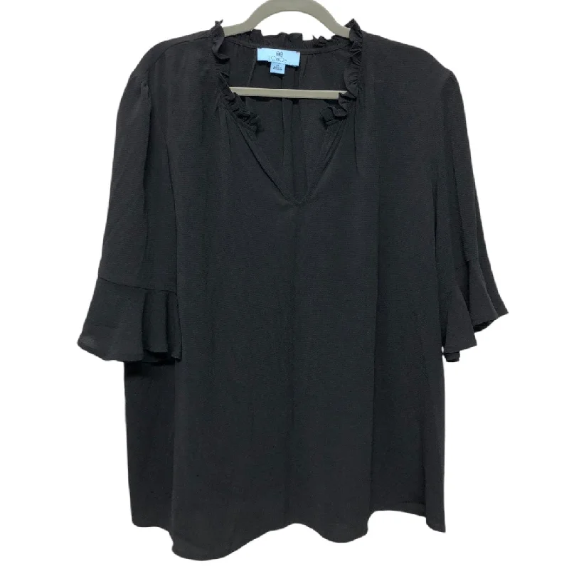 Men’s short-sleeve xeno tops-Blouse Short Sleeve By Cece In Black, Size: 2x