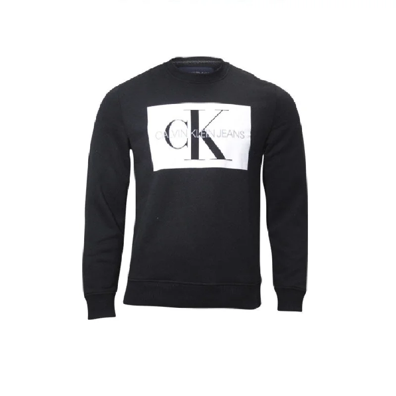 Men's sumac sweater-Calvin Klein Jeans Men's Monogram Sweatshirt Charcoal Size XX-Large