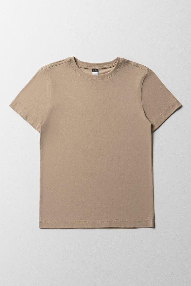 Men’s short-sleeve nix tops-Crew Neck Short Sleeve T-Shirt Natural