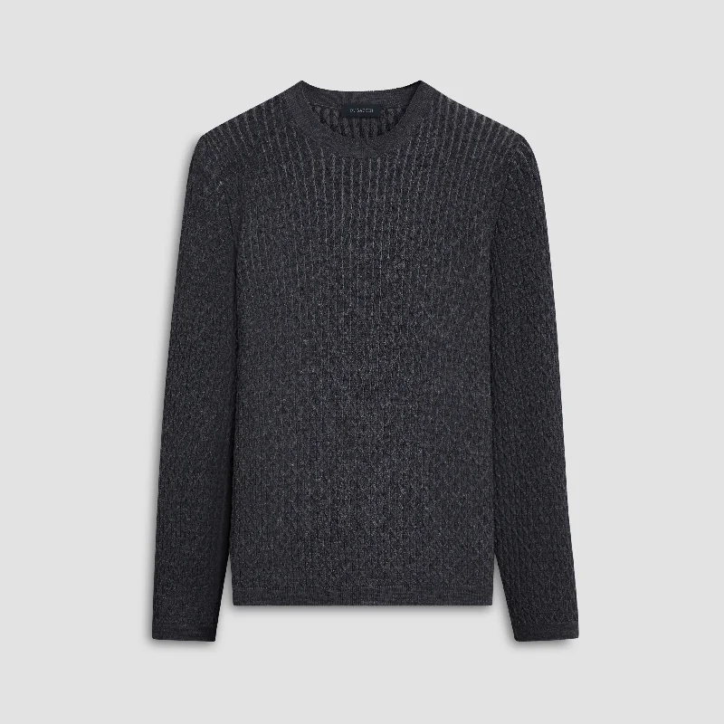 Men's fuzzy knit sweater-Diamond Stitch Crew Neck Sweater