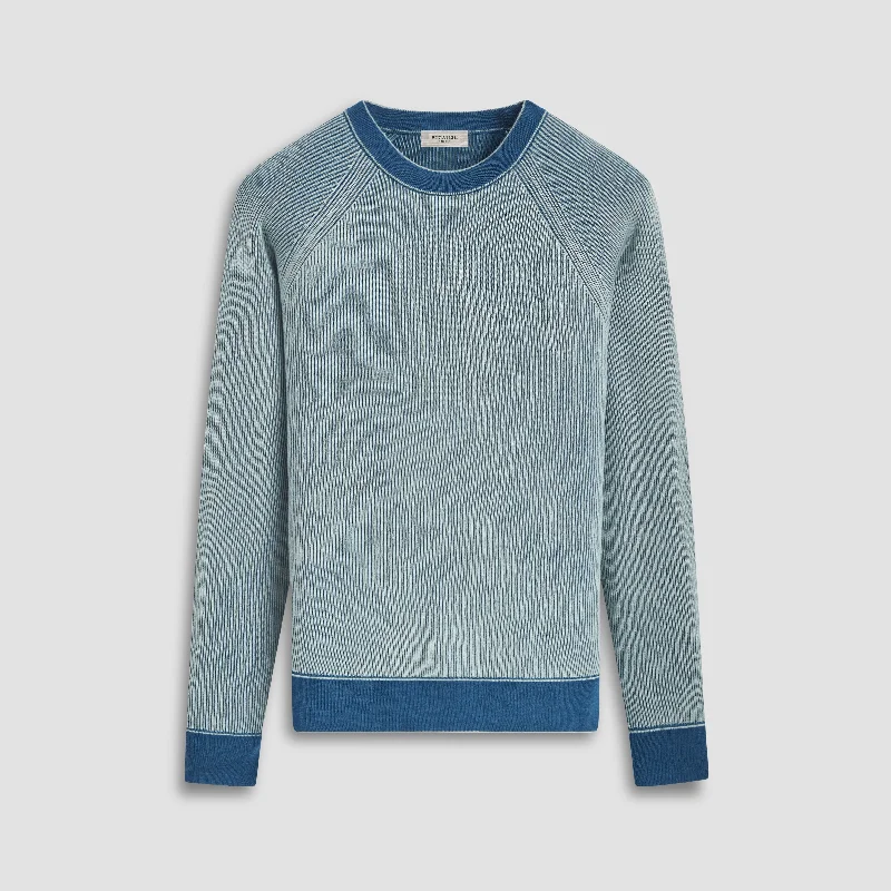 Men's idyll sweater-Fisherman Rib Jacquard Crew Neck Sweater