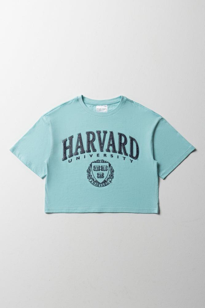 Men’s short-sleeve idyll tops-Harvard Boxy Short Sleeve T-Shirt Aqua