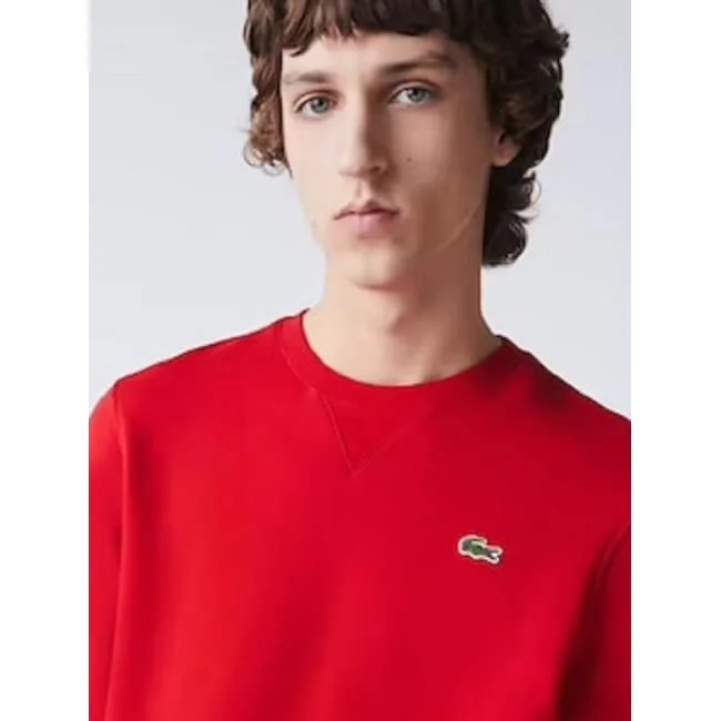 Men's tramontane sweater-Lacoste Men's Classic Pullover Red Size 7