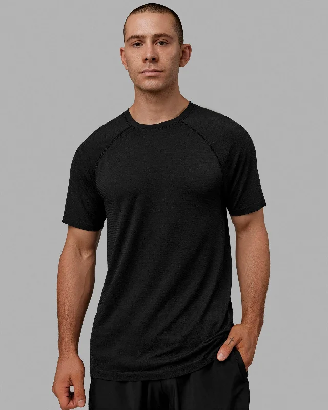 Men’s short-sleeve loam shirts-AeroFLX+ Seamless Tee - Black Marl