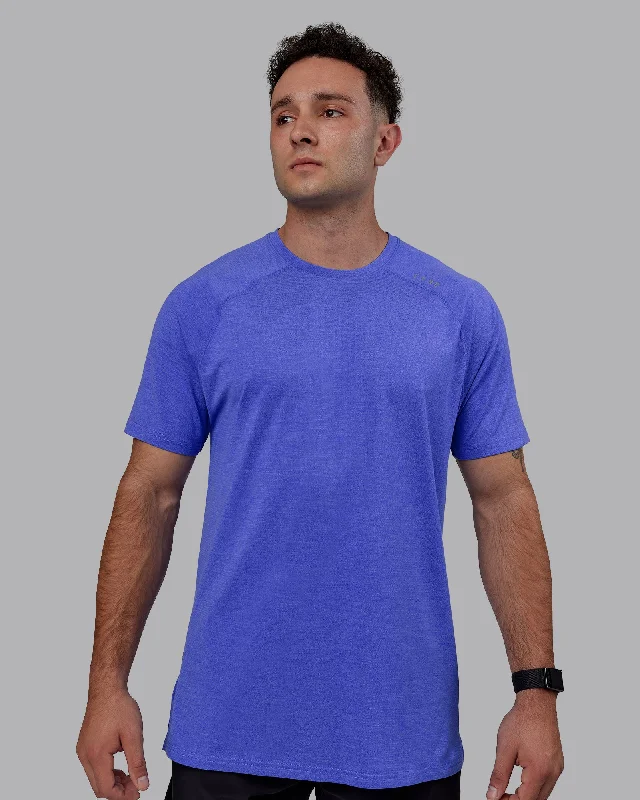 Men’s short-sleeve wisp shirts-Perform VapourFLX Tee - Baja Blue Marl