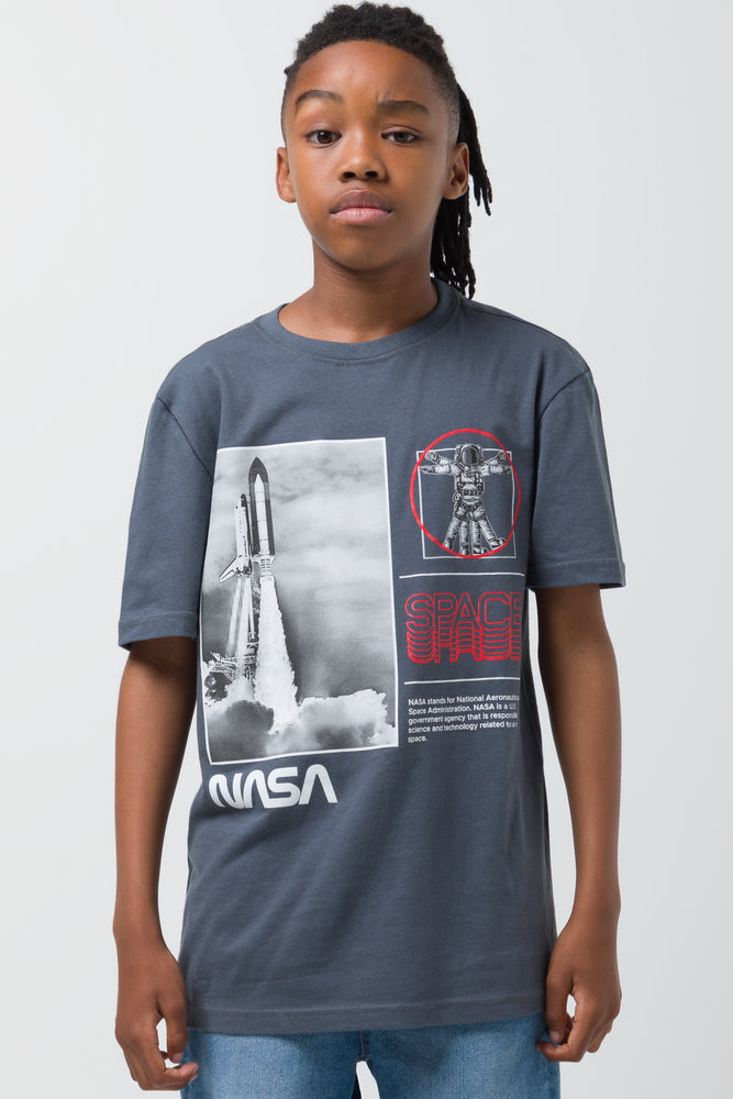 Men’s short-sleeve chert shirts-NASA Short Sleeve T-Shirt Dark Grey